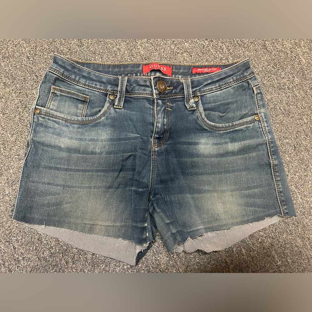 Guess Women's Faded Blue Jean Shorts